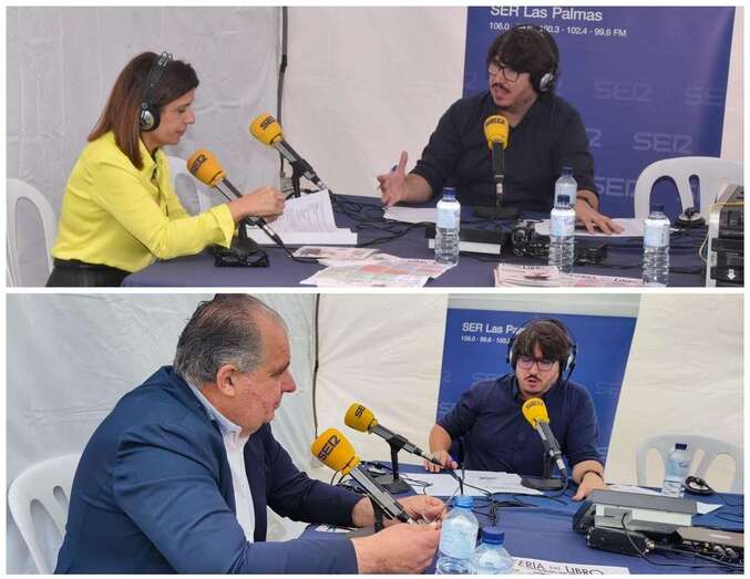 La alcaldesa Carmen Hernández y el concejal Juan Martel participando en el programa/Francisco Javier Santana.